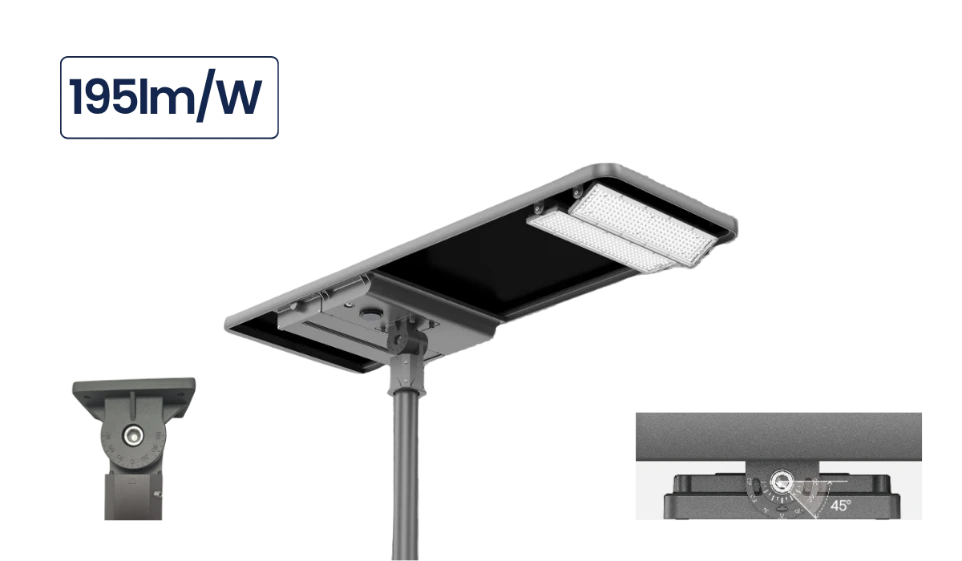 Modules LED orientables à ±45° de la tête de mat solaire solaire SUNFLOW, 195 lm/W - CBK