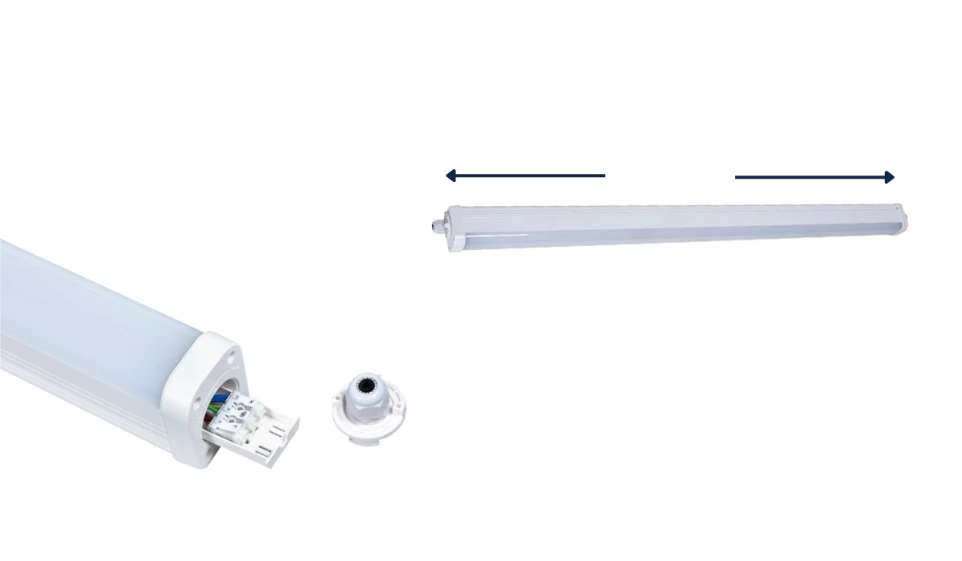 Fixations ajustables sur toute la longueur du luminaire YALU - CBK