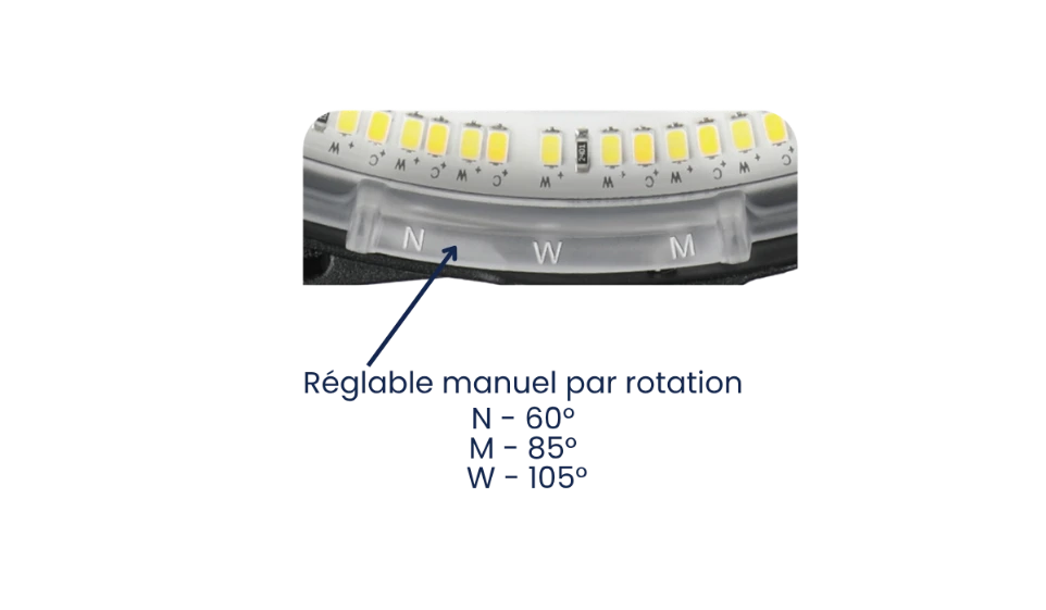 Diffuseur rotatif du highbay SOLARIS3 pour régler l’angle à 60, 85 ou 105° - CBK