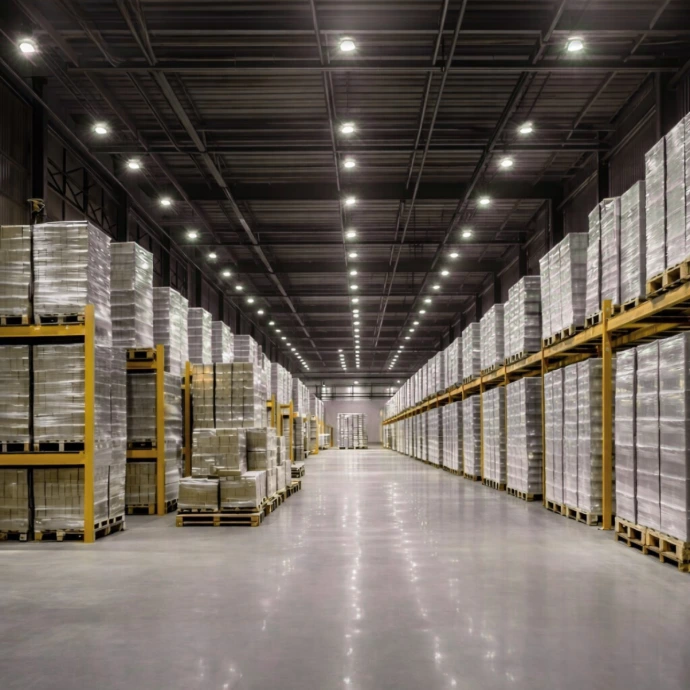 Plateforme logistique éclairée par des highbays LED SOLARIS3 - CBK