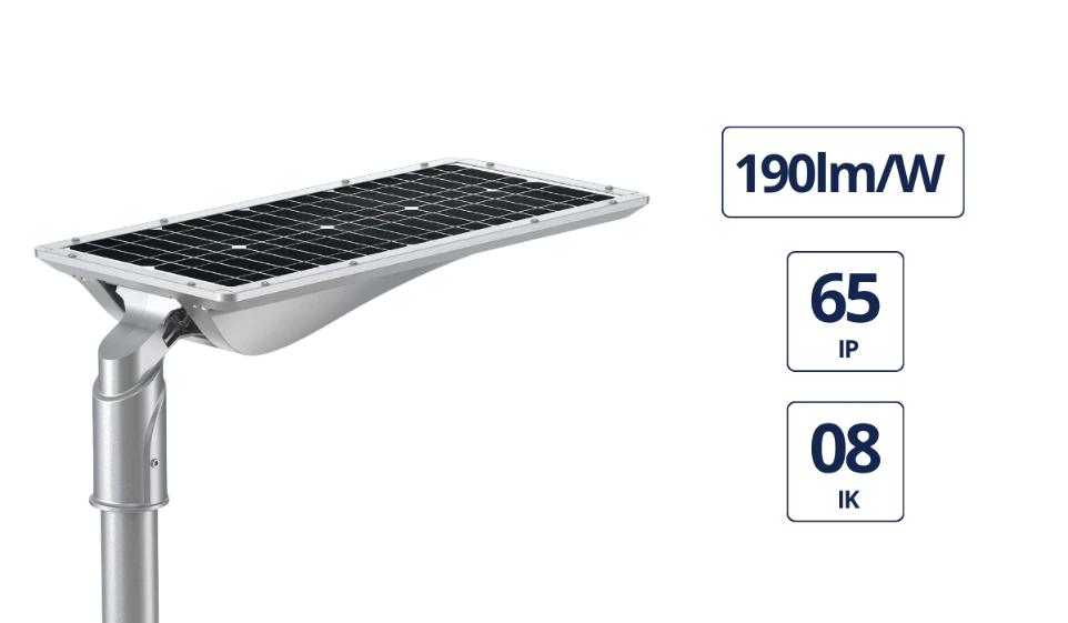 Lampadaire solaire hybride HELIOS avec panneau photovoltaïque - CBK
